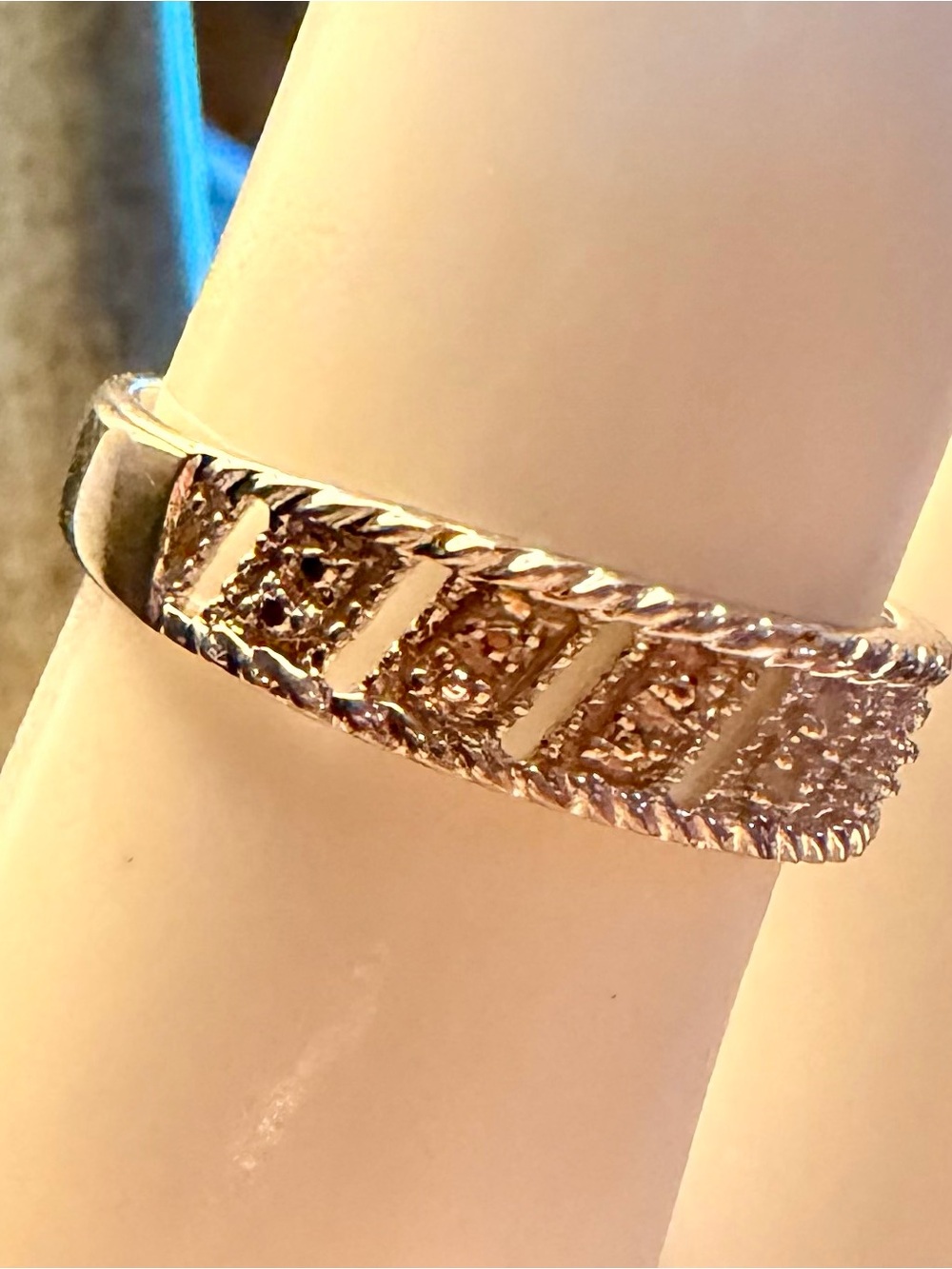 14K White Gold Over Sterling Silver Diamond Ring 0.060 CTW Sz 9 Vintage Style - Picture 9 of 12